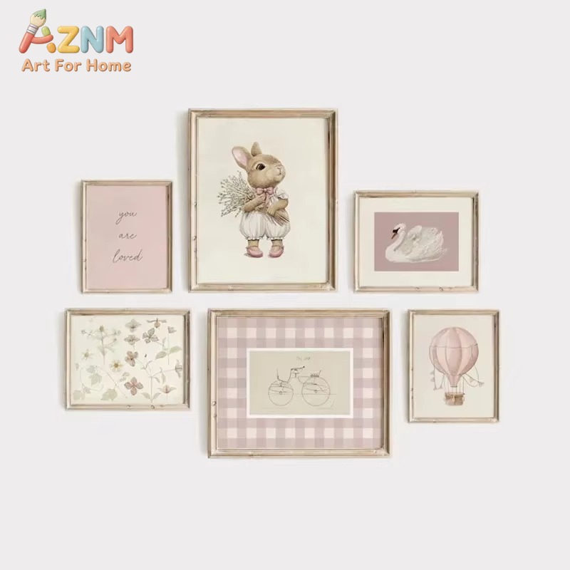 Baby Nursery Frames - Bunny Nursery Canvas Wall Art Vintage