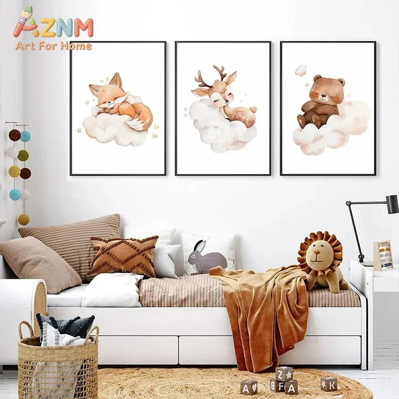 AZNM Watercolor Sleeping Woodl - огляд і ціна Baby Nursery Frames