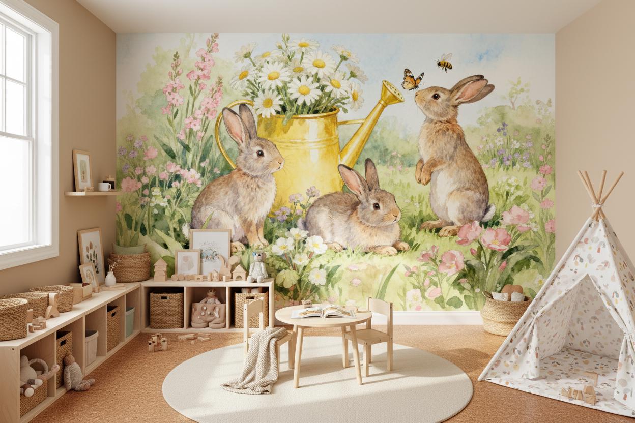 Cartoon Animal Wall Mural Kids - огляд і ціна Baby Nursery Peel And Stick Wallpaper