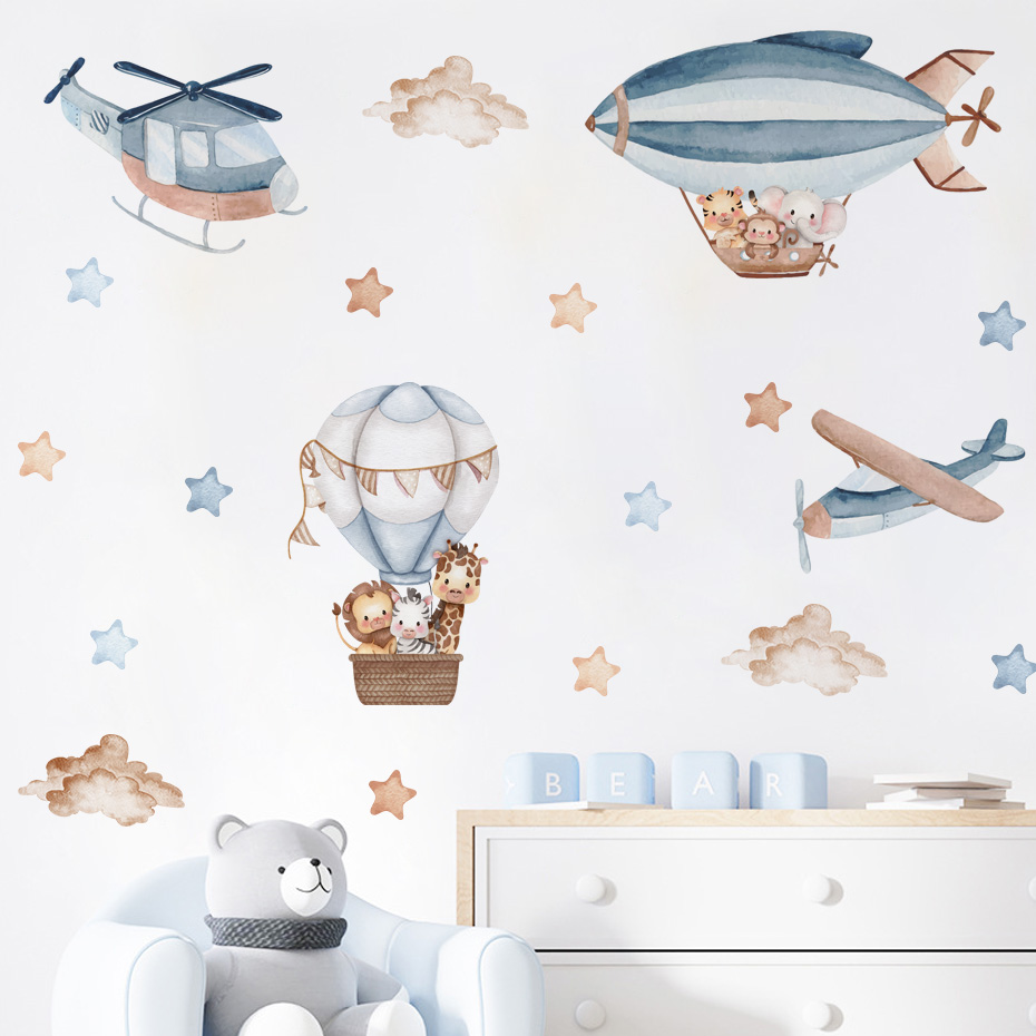 Watercolor Animals Hot Air Bal - огляд і ціна Baby Nursery Boy