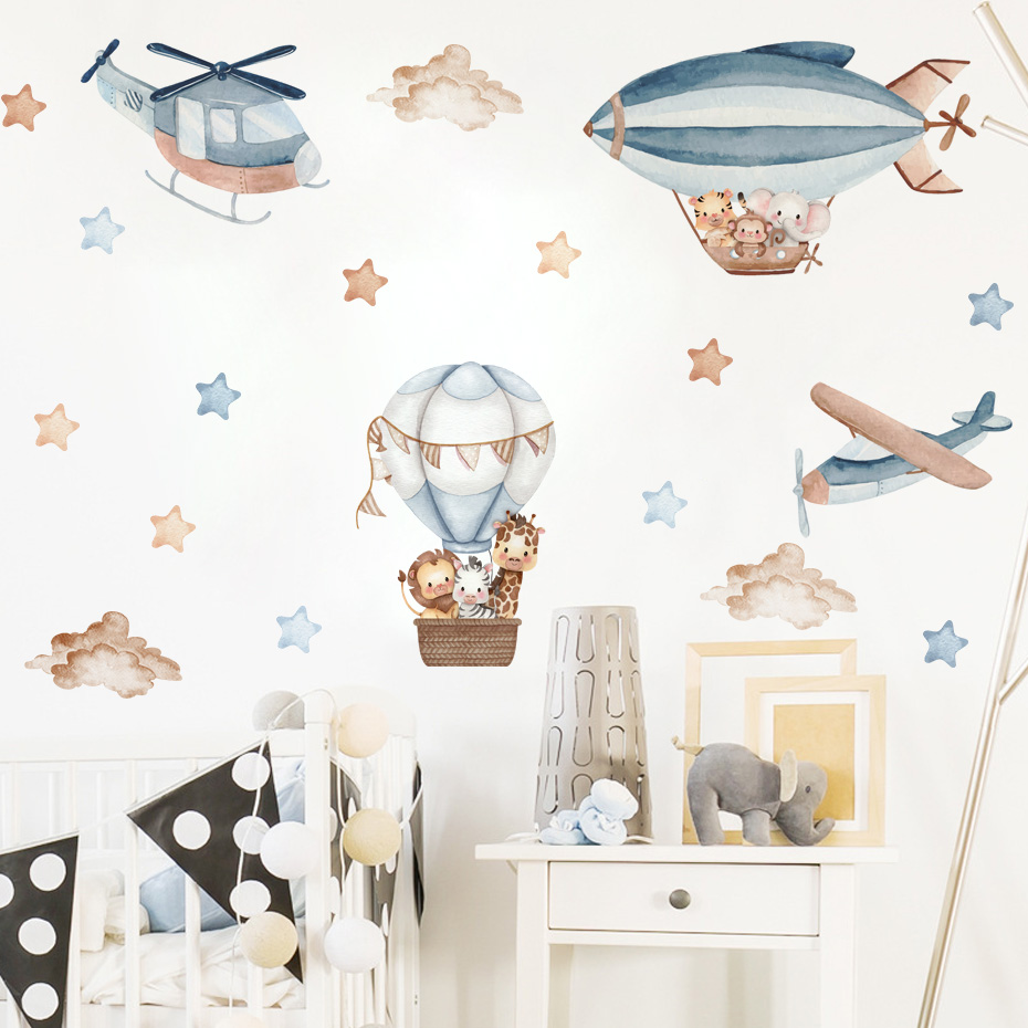 Watercolor Animals Hot Air Bal - огляд і ціна Baby Nursery Boy