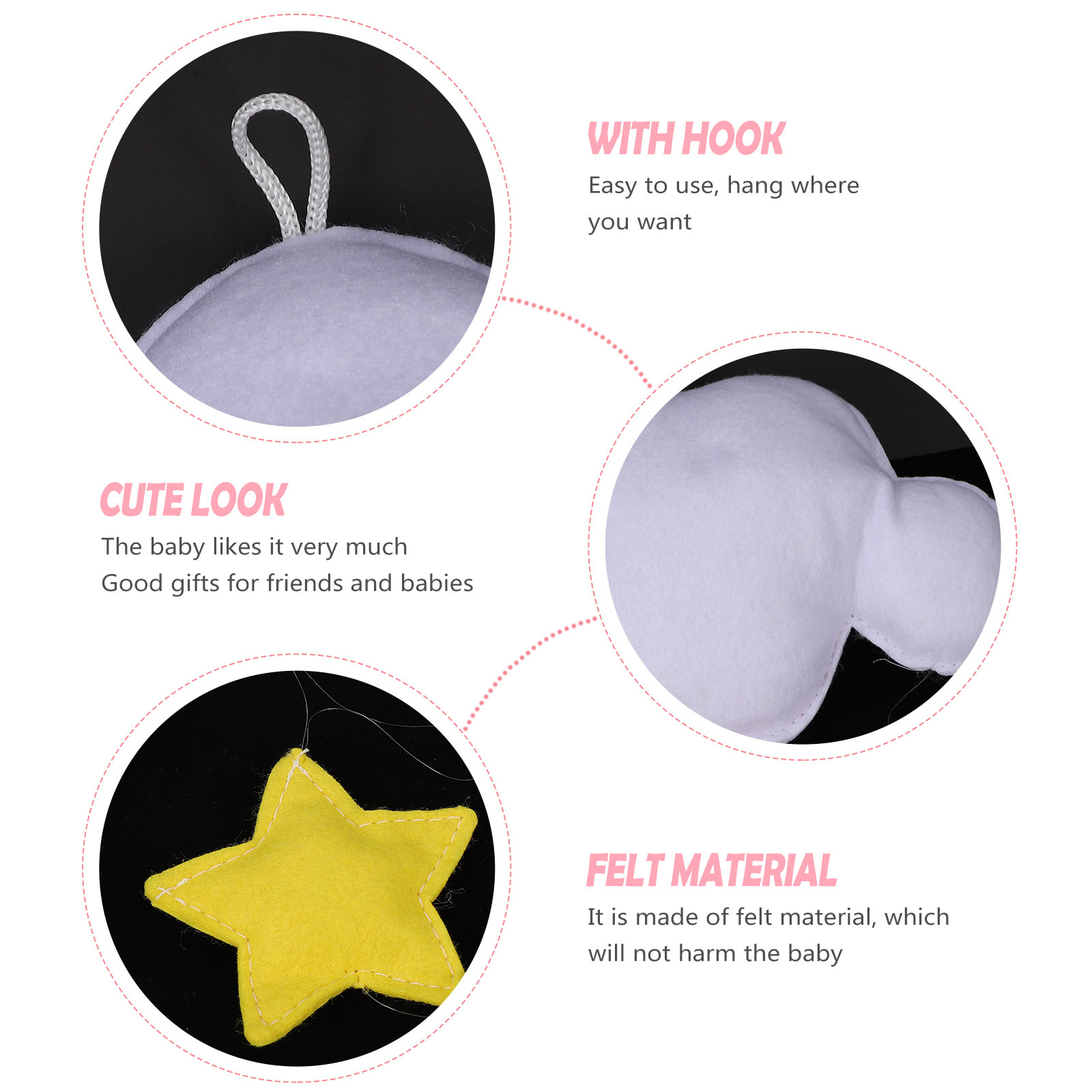 Lovely Cloud Star Felt Wall Ha - огляд і ціна Baby Nursery Light Fixture